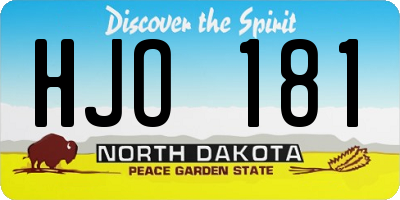 ND license plate HJO181