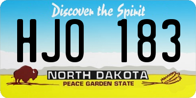 ND license plate HJO183