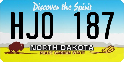 ND license plate HJO187