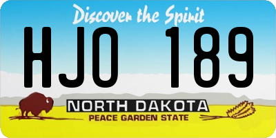 ND license plate HJO189