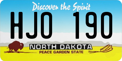 ND license plate HJO190