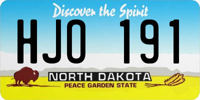 ND license plate HJO191