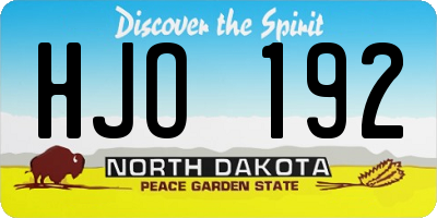 ND license plate HJO192