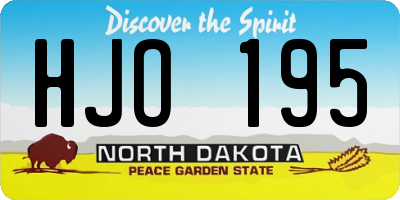 ND license plate HJO195