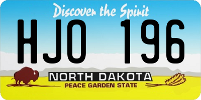 ND license plate HJO196