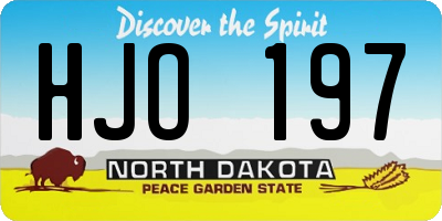 ND license plate HJO197