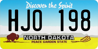 ND license plate HJO198