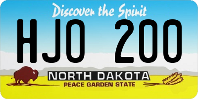 ND license plate HJO200