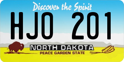 ND license plate HJO201