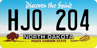 ND license plate HJO204