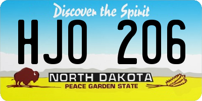 ND license plate HJO206