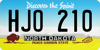 ND license plate HJO210