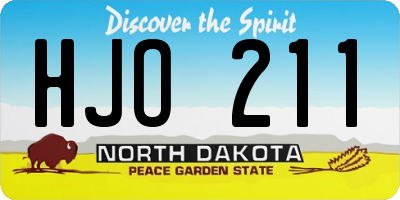 ND license plate HJO211