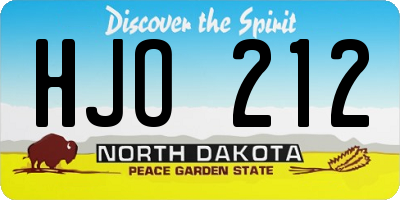 ND license plate HJO212