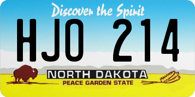 ND license plate HJO214