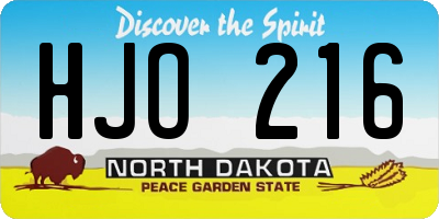 ND license plate HJO216