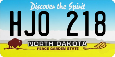 ND license plate HJO218