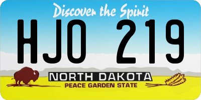 ND license plate HJO219