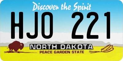 ND license plate HJO221