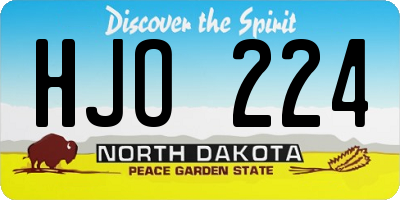 ND license plate HJO224