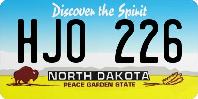 ND license plate HJO226