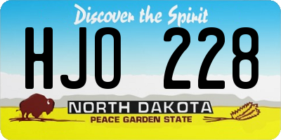 ND license plate HJO228