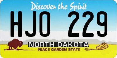 ND license plate HJO229