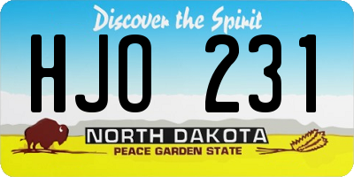 ND license plate HJO231