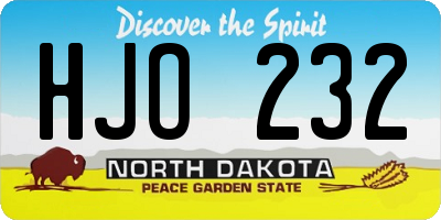 ND license plate HJO232