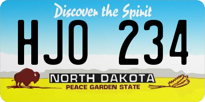 ND license plate HJO234