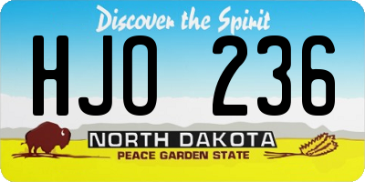 ND license plate HJO236