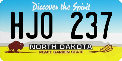 ND license plate HJO237