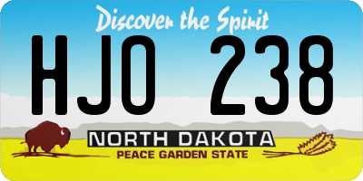 ND license plate HJO238