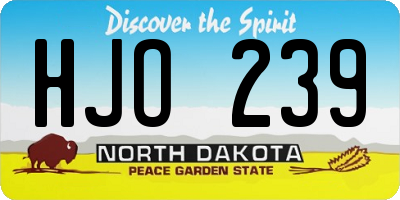 ND license plate HJO239