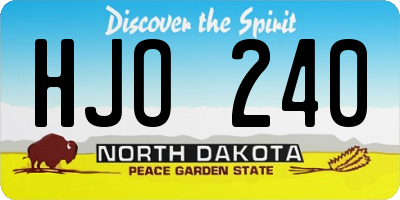 ND license plate HJO240