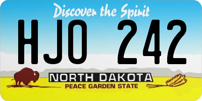 ND license plate HJO242