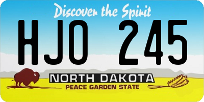 ND license plate HJO245