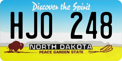 ND license plate HJO248