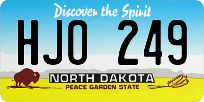 ND license plate HJO249