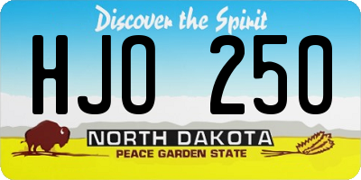 ND license plate HJO250