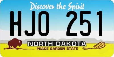 ND license plate HJO251