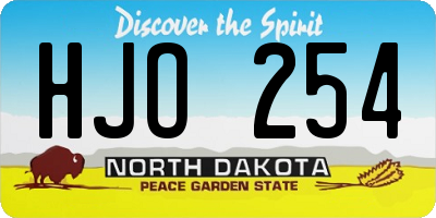 ND license plate HJO254