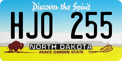 ND license plate HJO255