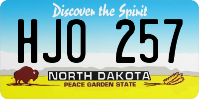 ND license plate HJO257