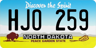 ND license plate HJO259