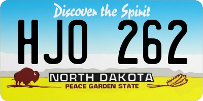 ND license plate HJO262