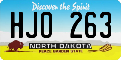 ND license plate HJO263