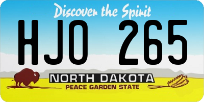 ND license plate HJO265