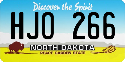 ND license plate HJO266