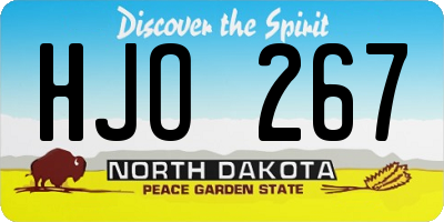 ND license plate HJO267